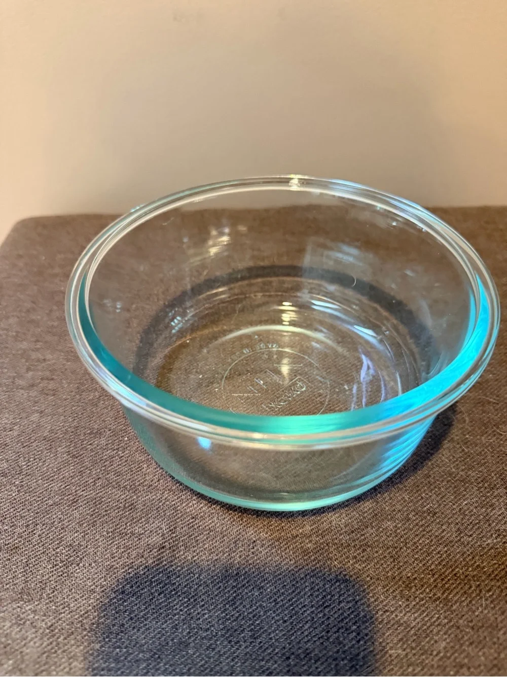 Pyrex Glass Mixing Bowl with Aqua Rim